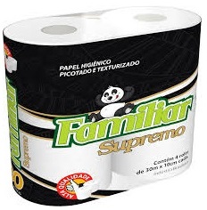 Papel Higiênico Familiar Supremo Folha Simples 4x30Mt