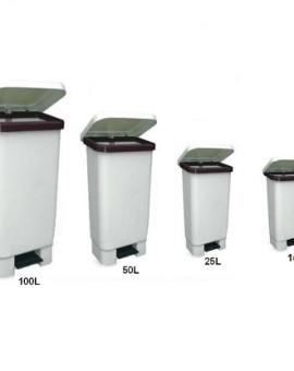 Lixeira Branca com Pedal 15L, 25L, 50L, 100L Marfinite